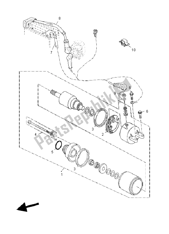 All parts for the Starting Motor of the Yamaha YP 250R X MAX 2010