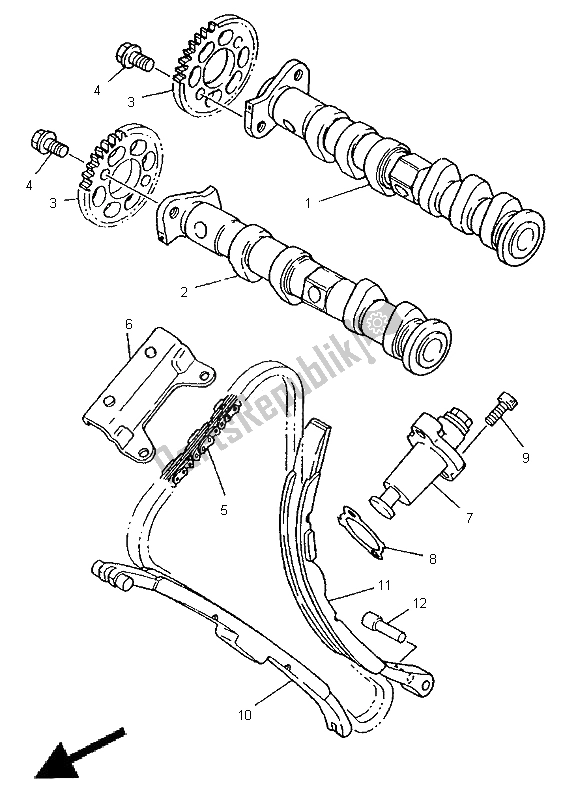 Tutte le parti per il Albero A Camme E Catena del Yamaha TDM 850 1995