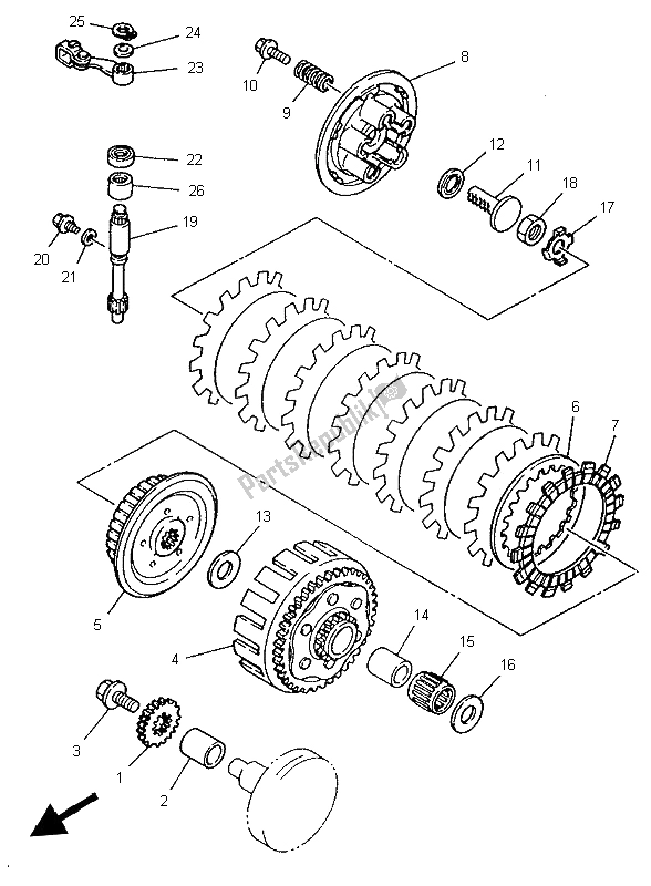 Todas las partes para Embrague de Yamaha YZ 125 LC 1996