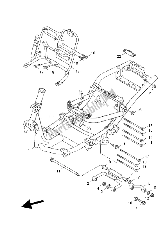 All parts for the Frame of the Yamaha YW 125 BWS 2010