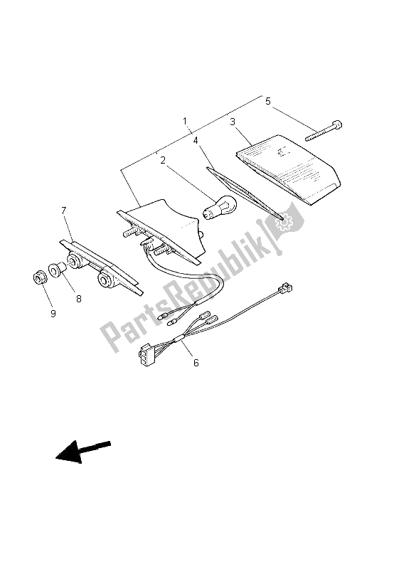 Wszystkie części do ? Wiat? A Tylne Yamaha XT 600E 2002