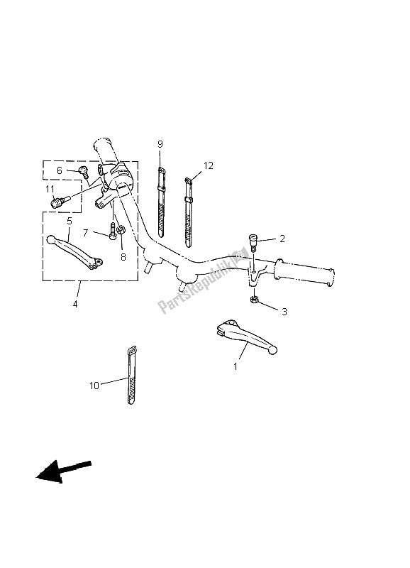All parts for the Handle Switch & Lever of the Yamaha PW 50 2009