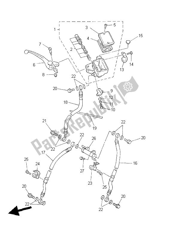 Tutte le parti per il Pompa Freno Anteriore del Yamaha FZS 1000 Fazer 2002