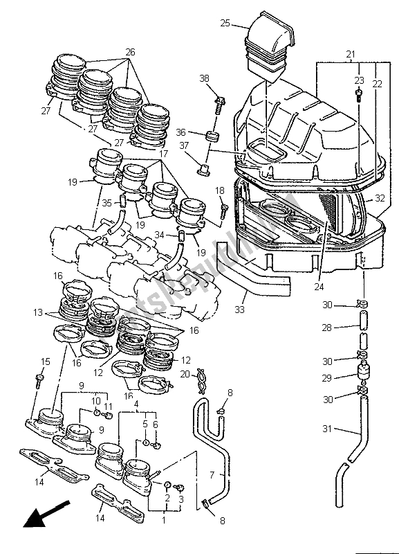 Toutes les pièces pour le Admission du Yamaha YZF 750 SP 1995