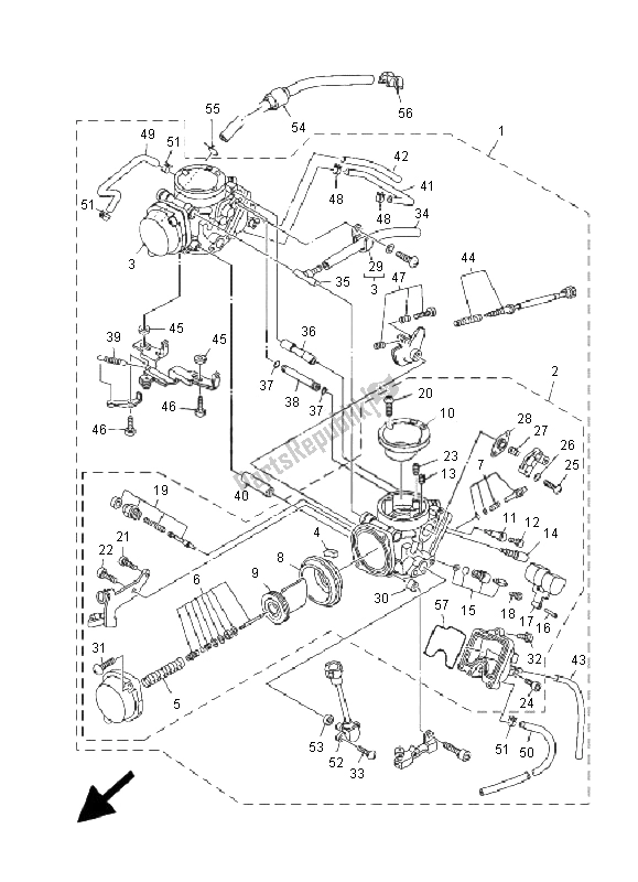 Toutes les pièces pour le Carburateur du Yamaha TDM 850 2001