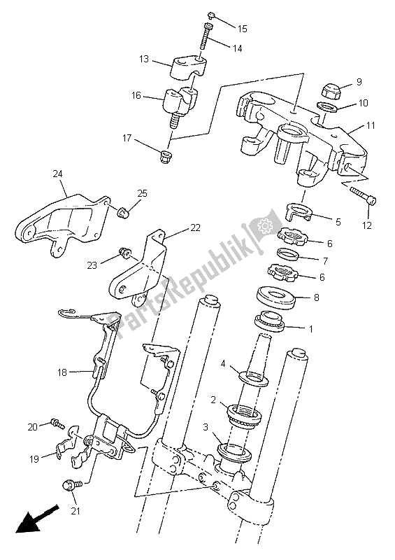 Tutte le parti per il Timone del Yamaha XJR 1200 1997