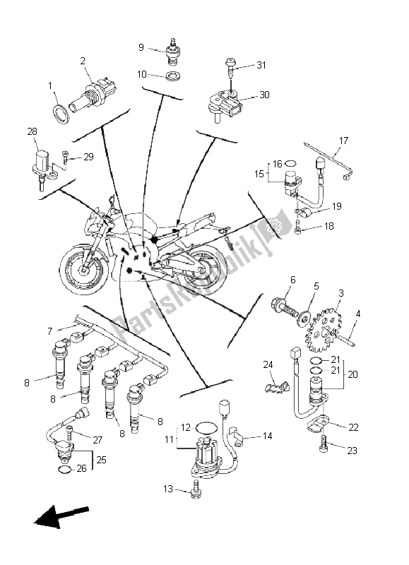 Alle onderdelen voor de Elektrisch 1 van de Yamaha FZ8 N 800 2011