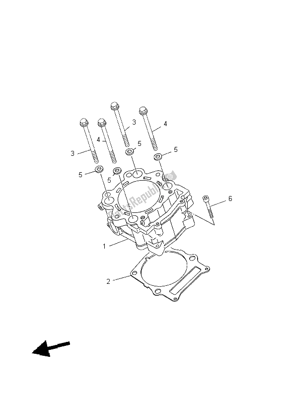 All parts for the Cylinder of the Yamaha XT 660R 2004