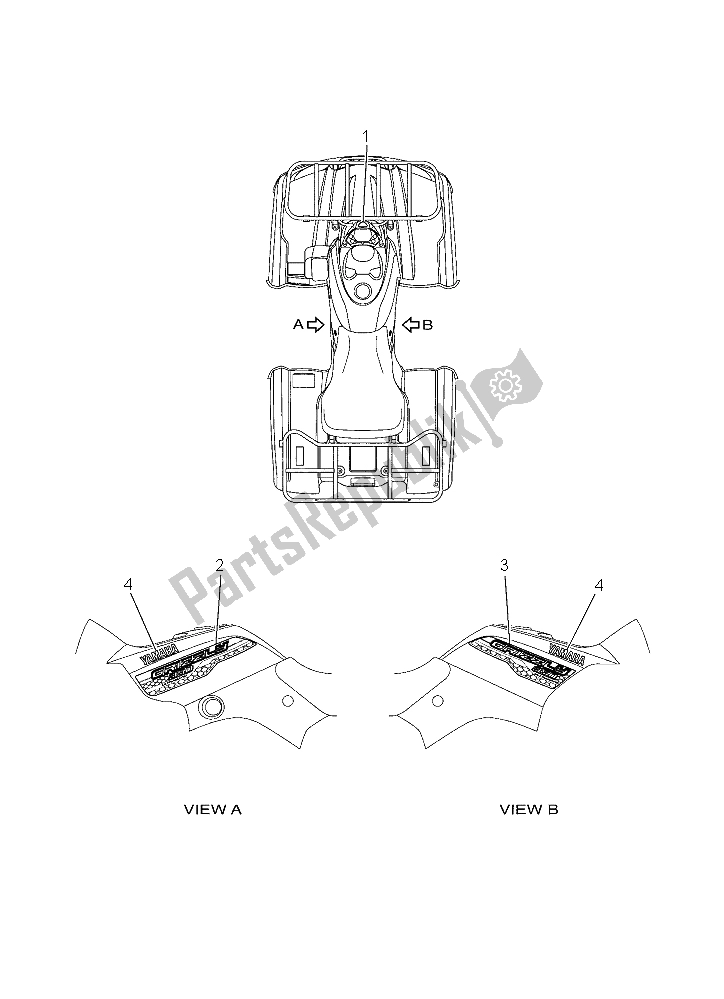 Tutte le parti per il Grafica del Yamaha YFM 350A Grizzly 4X4 2015