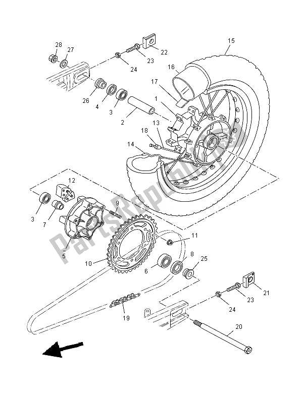 Todas las partes para Rueda Trasera de Yamaha XT 660X 2007