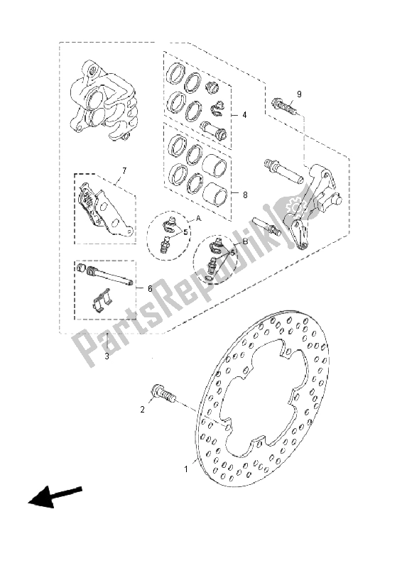 All parts for the Front Brake Caliper of the Yamaha YP 250R Sport X MAX 2011