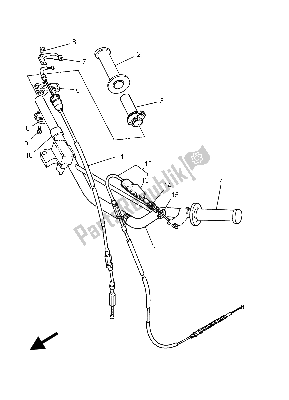 All parts for the Steering Handle & Cable of the Yamaha YZ 85 SW LW 2003