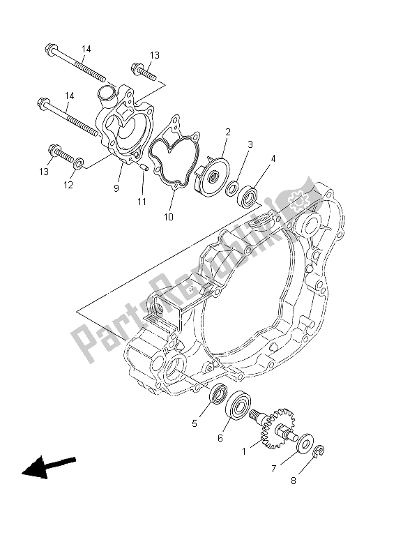 Todas las partes para Bomba De Agua de Yamaha YZ 250 2002