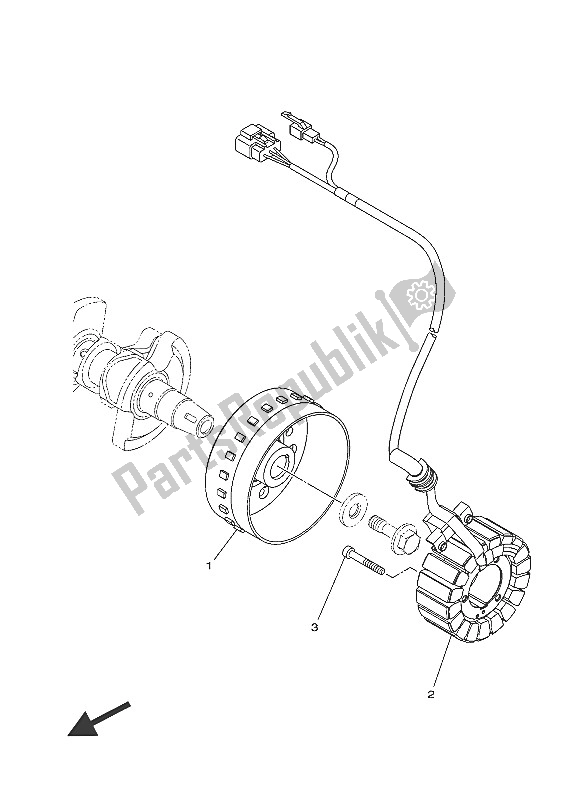 All parts for the Generator of the Yamaha MT 09 900 2016