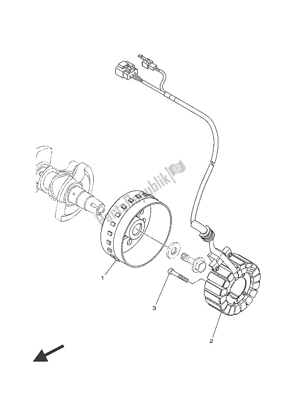 All parts for the Generator of the Yamaha MT 09 900 2016