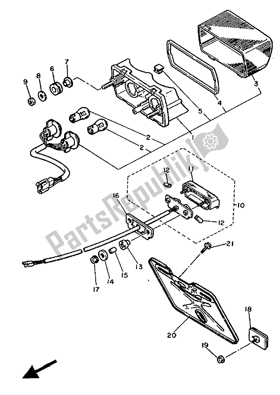 Todas las partes para Luz De La Cola de Yamaha FZX 750 1988