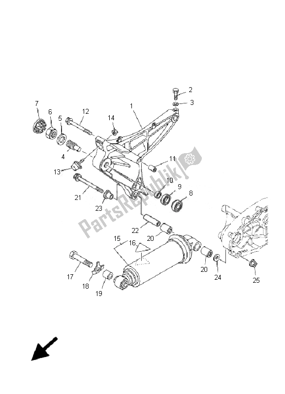 Todas las partes para Brazo Trasero Y Suspensión de Yamaha XP 500A T MAX 2007