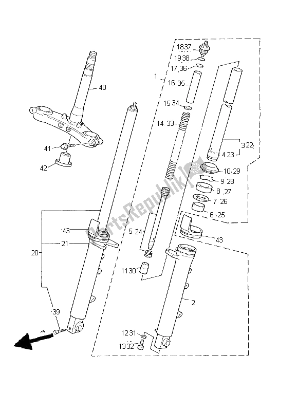 Tutte le parti per il Forcella Anteriore del Yamaha XJ 900S Diversion 2002