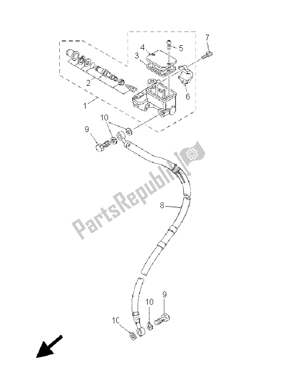 All parts for the Front Master Cylinder of the Yamaha DT 125 RE 2005