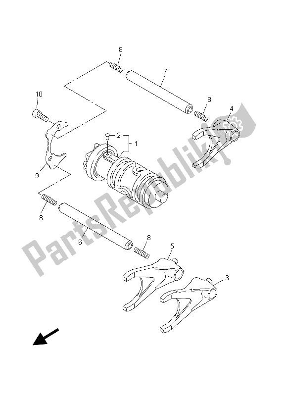 All parts for the Shift Cam & Fork of the Yamaha FJR 1300A 2003