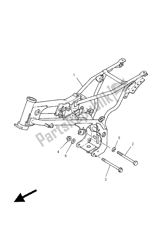 All parts for the Frame of the Yamaha PW 80 2000