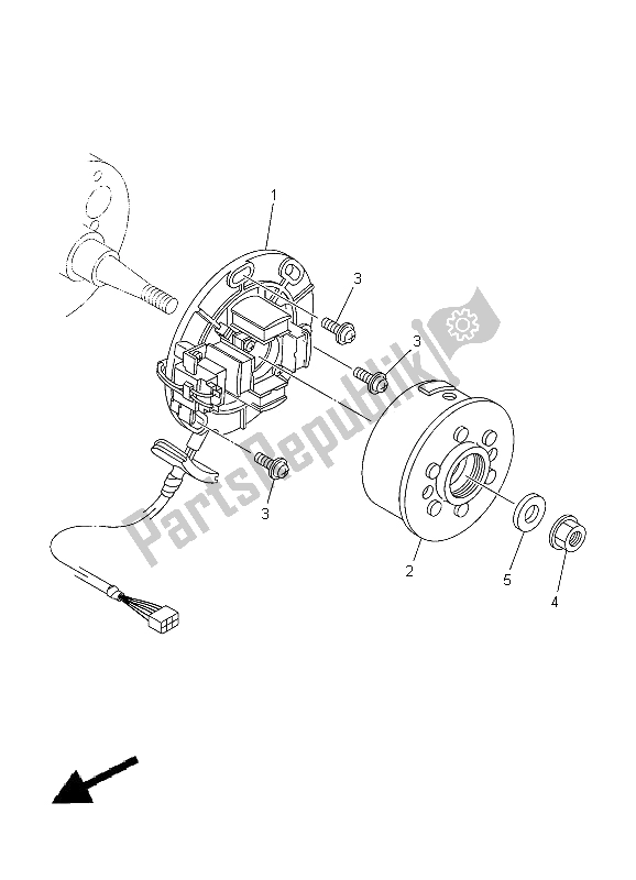 All parts for the Generator of the Yamaha YZ 250 2012