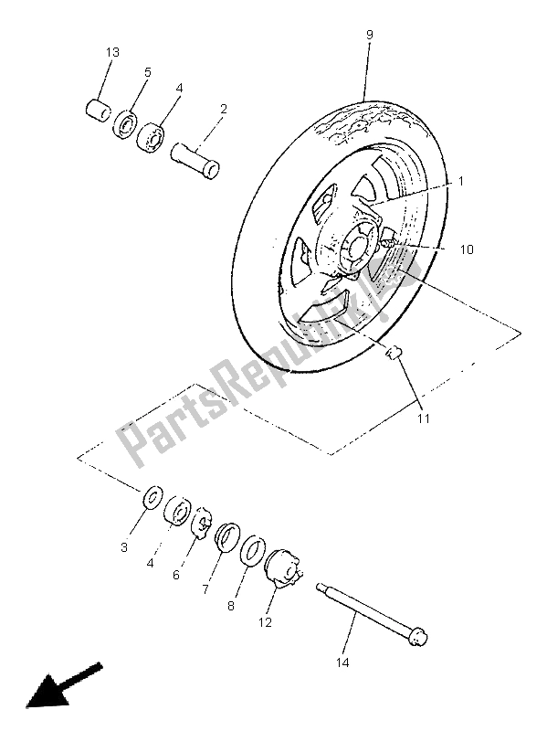 Tutte le parti per il Ruota Anteriore del Yamaha V MAX 12 1200 1996