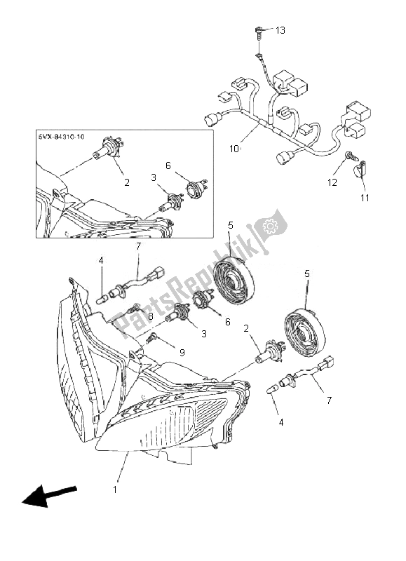 Todas las partes para Faro de Yamaha FZ6 S Fazer 600 2007