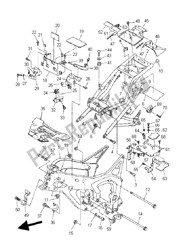 All parts for the Frame of the Yamaha FZ6 NA 600 2007