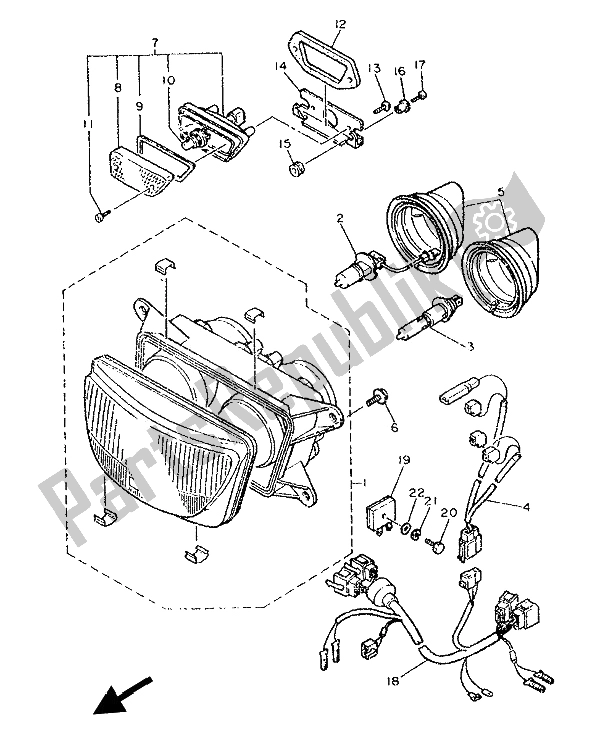 Toutes les pièces pour le Phare du Yamaha FZR 1000 1992