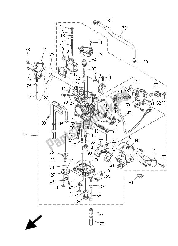 Tutte le parti per il Carburatore del Yamaha YFZ 450 2009