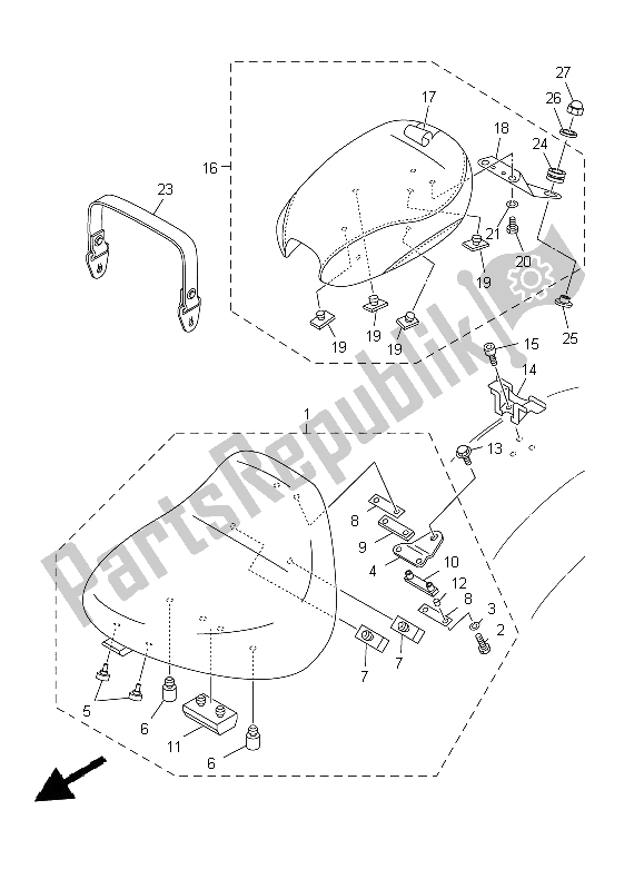 Tutte le parti per il Posto A Sedere del Yamaha XVS 650A Dragstar Classic 1999