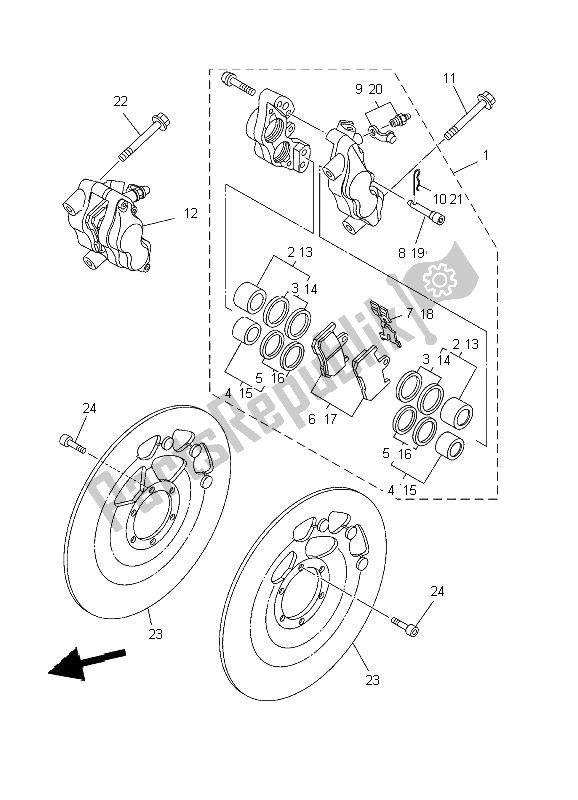 Toutes les pièces pour le étrier De Frein Avant du Yamaha TZ 250 2002