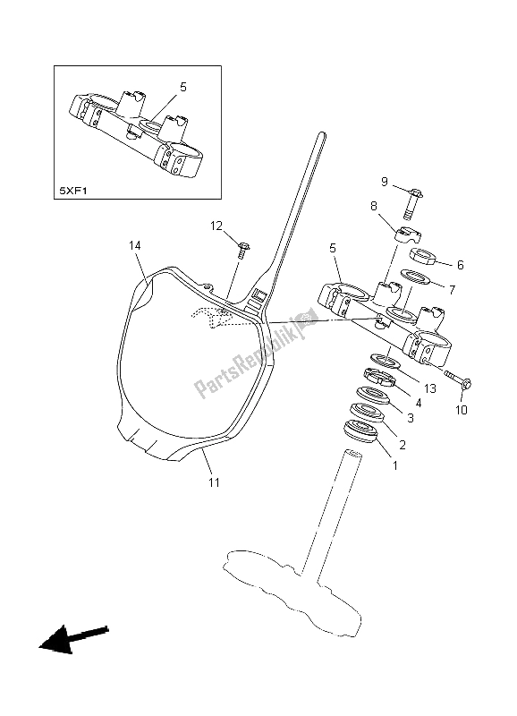 Todas las partes para Direccion de Yamaha YZ 250 2004