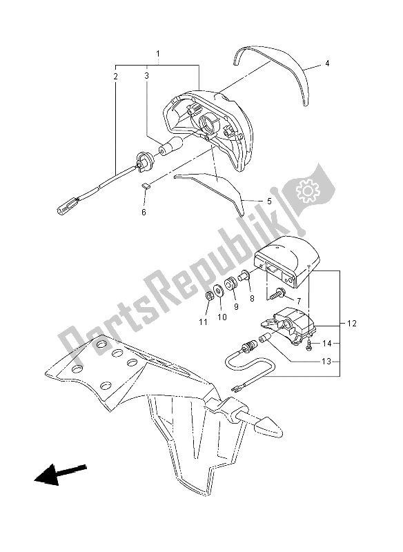 Tutte le parti per il Fanale Posteriore del Yamaha FZ8 S 800 2012