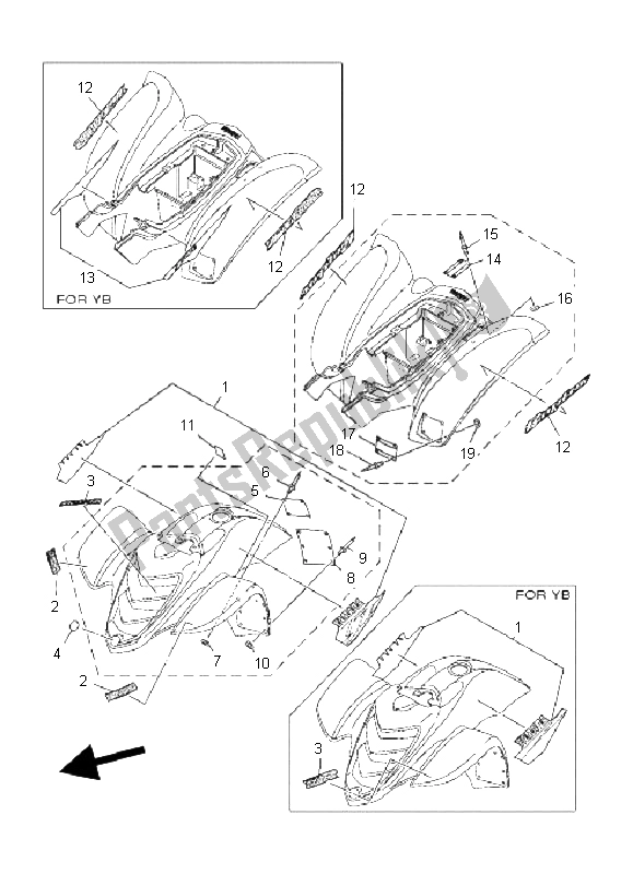 Toutes les pièces pour le Emblème Et étiquette du Yamaha YFM 660R 2004