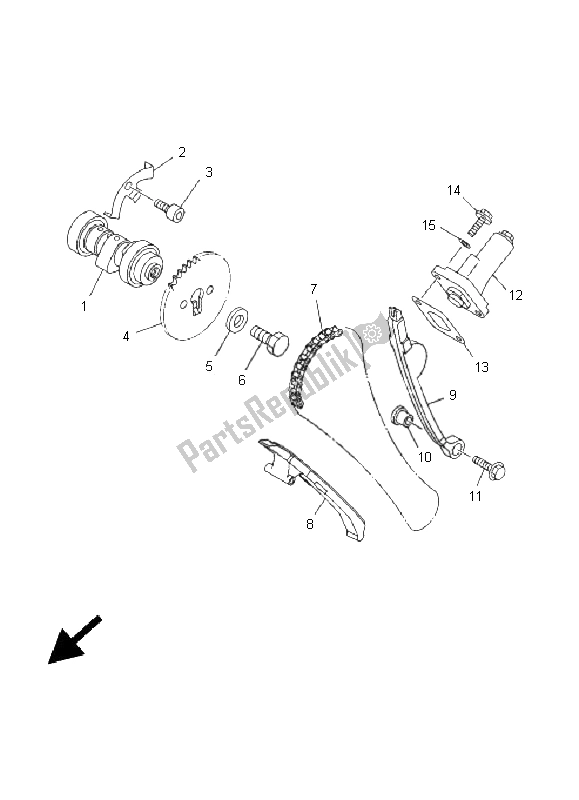 Toutes les pièces pour le Arbre à Cames Et Chaîne du Yamaha TT R 125E SW LW 2005