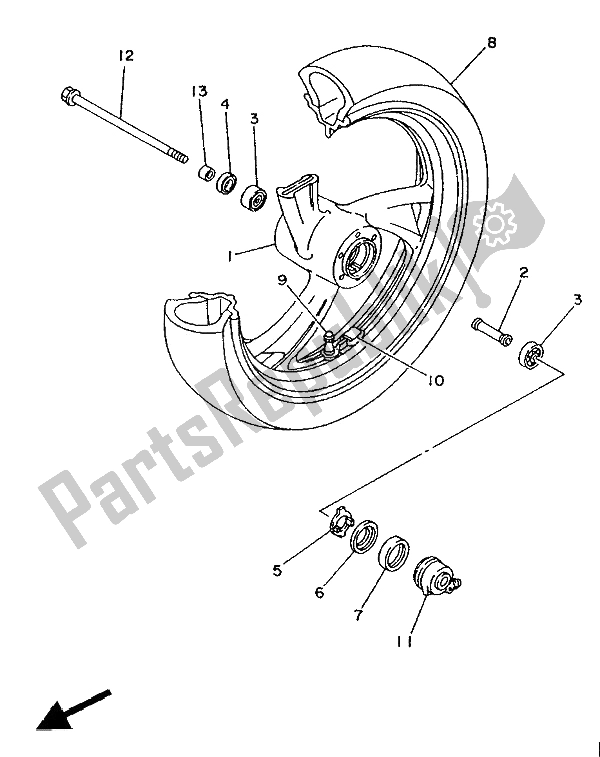 Todas las partes para Rueda Delantera de Yamaha TDM 850 1992