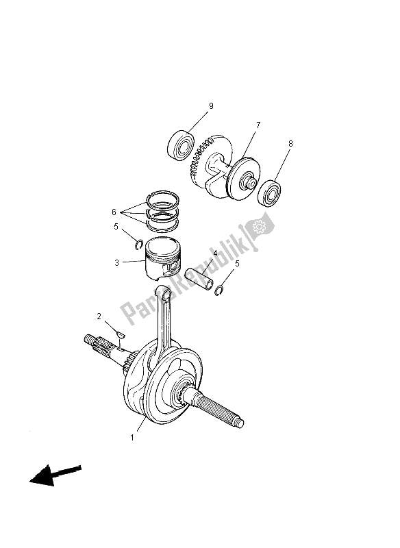 All parts for the Crankshaft & Piston of the Yamaha YFM 125 Grizzly 2X4 2012