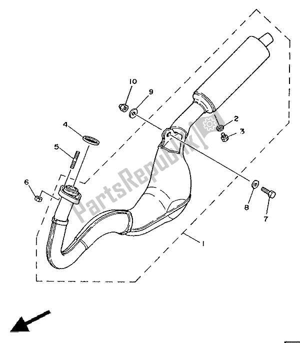 All parts for the Exhaust of the Yamaha TZR 125 1991