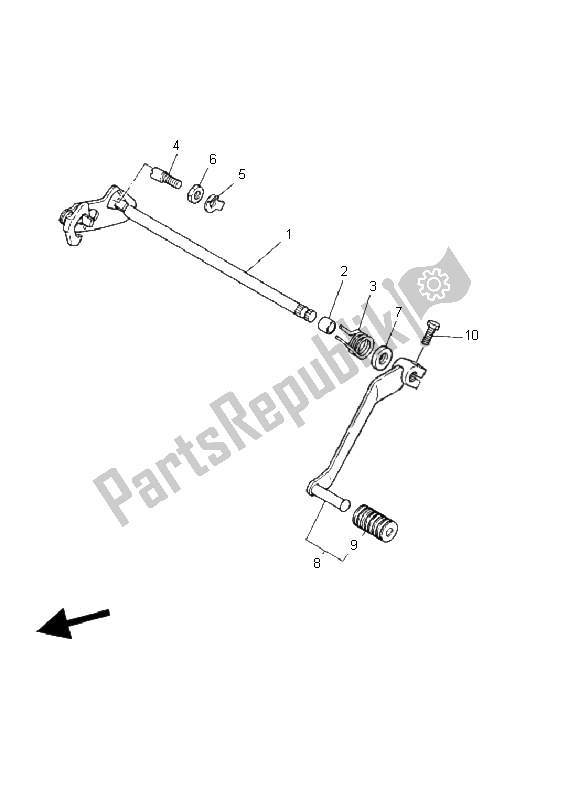 All parts for the Shift Shaft of the Yamaha YFZ 350 Banshee 2003