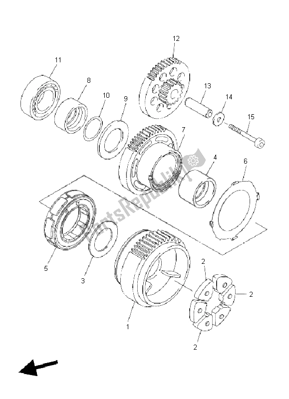 All parts for the Starter of the Yamaha FZ8 SA Fazer 800 2011