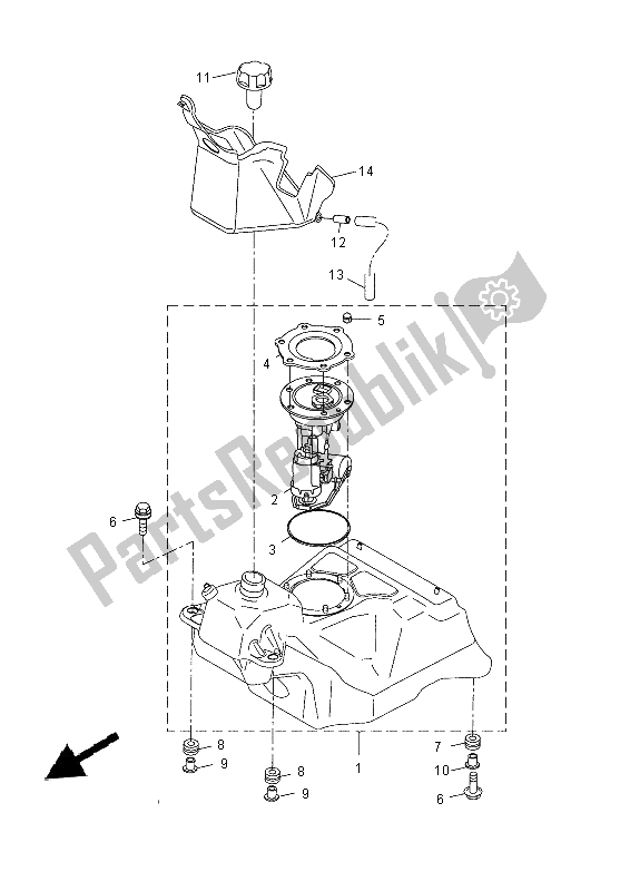 Alle onderdelen voor de Benzinetank van de Yamaha YP 250 RA 2014