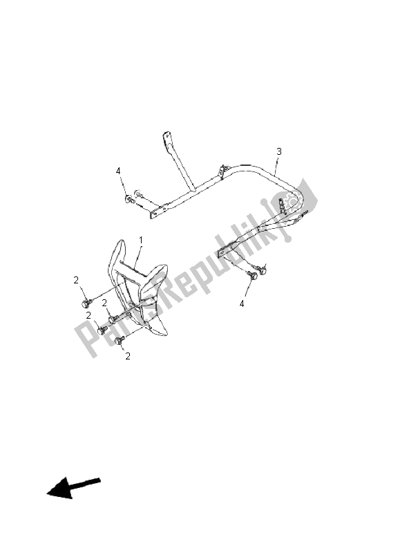 All parts for the Guard of the Yamaha YFM 350R 2004