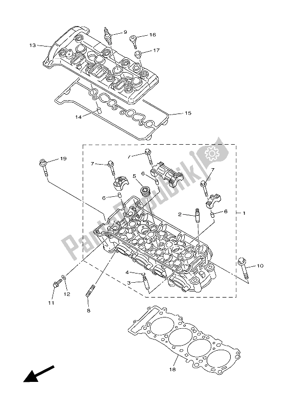 All parts for the Cylinder of the Yamaha FJR 1300 AE 2015