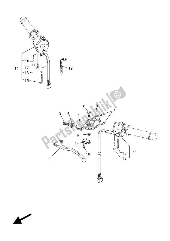 Alle onderdelen voor de Handvat Schakelaar & Hendel van de Yamaha XT 660 ZA Tenere 2015