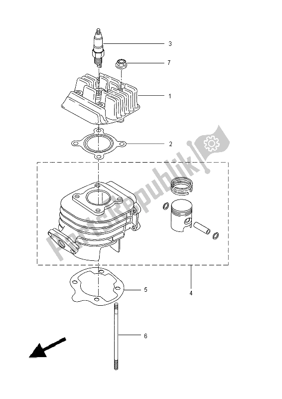 All parts for the Cylinder Head of the Yamaha EW 50N 2014