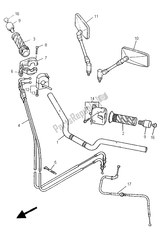 Tutte le parti per il Maniglia E Cavo Dello Sterzo del Yamaha XJR 1200 1996