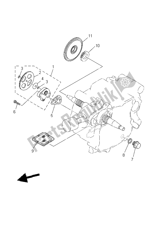 All parts for the Oil Pump of the Yamaha TT R 90 P 2002