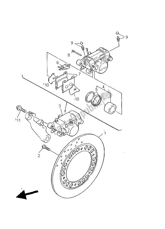 Toutes les pièces pour le étrier De Frein Arrière du Yamaha XJ 600N 2002